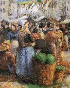 Camille Pissarro market France oil painting artist